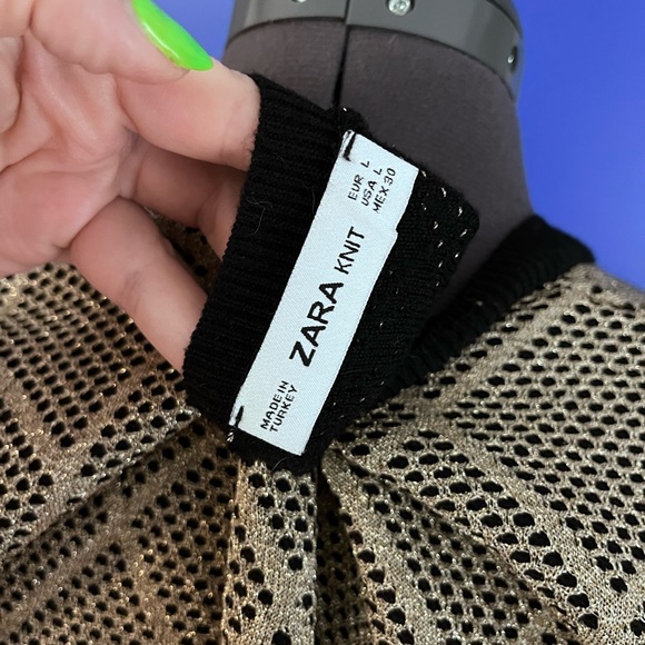 Metallic gold cardigan from Zara size large - Picture 3 of 3